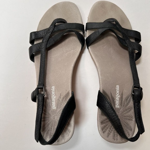 Patagonia Solimar Wedge Slide Sandal Women’s Size 7.5 M Cork Heel Black - Picture 8 of 16